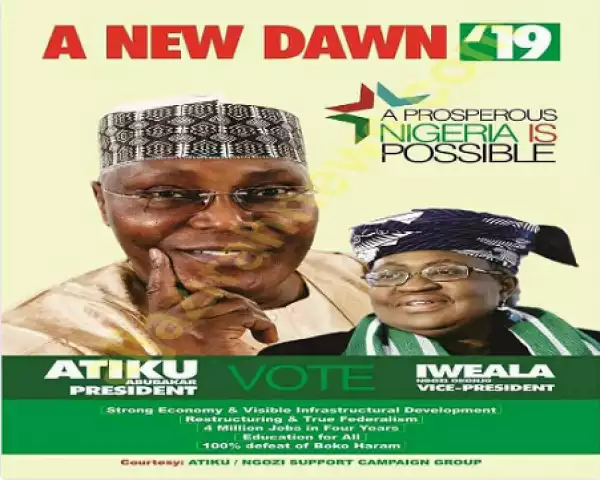 Former Finance Minister, Okonjo-Iweala Reacts To The 2019 Campaign Poster